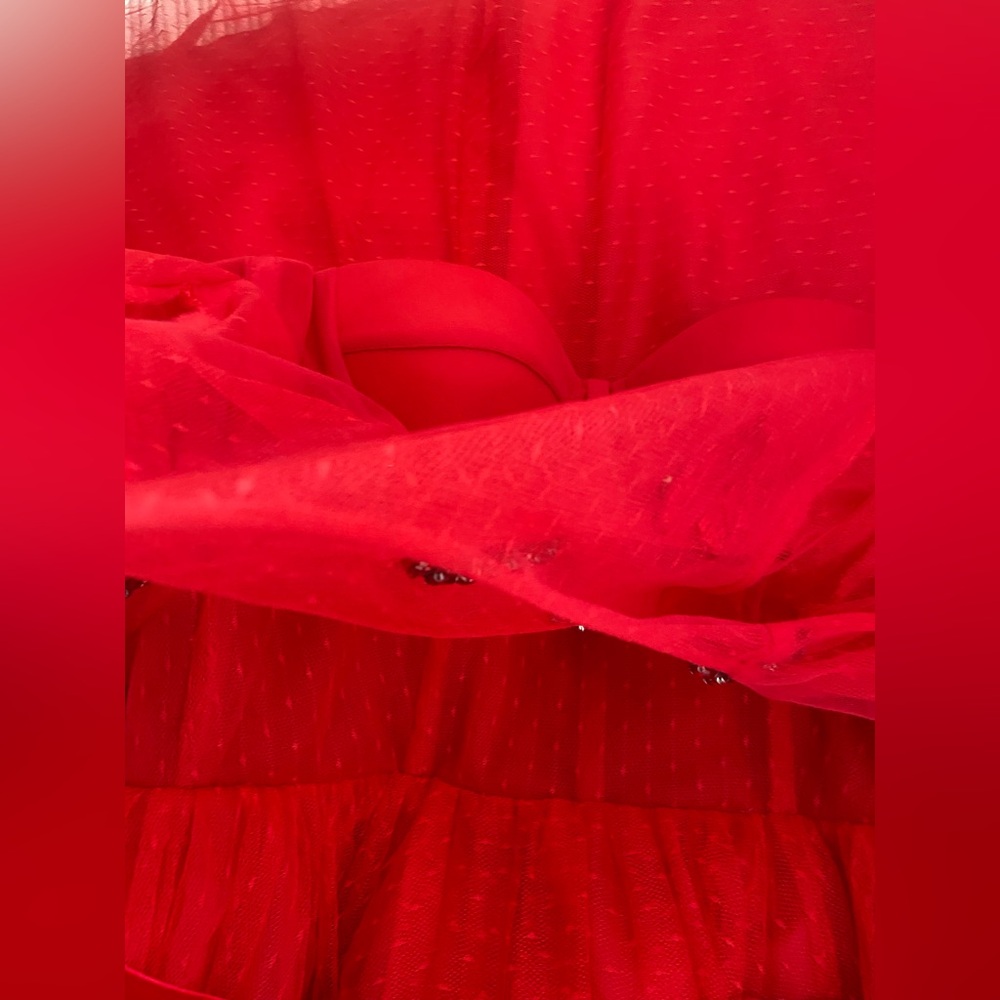Teuta Matoshi Draped Heart Dress size 6 pristine condition
Beautiful red - Picture 12 of 16
